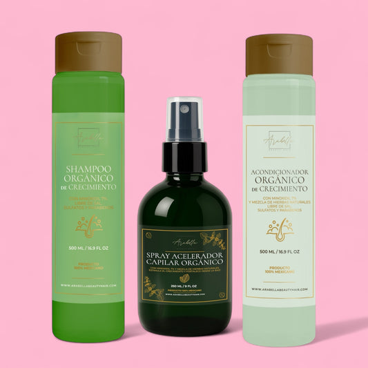 Kit Crecimiento Capilar con Biotina (Shampoo, Acondicionador y Spray)